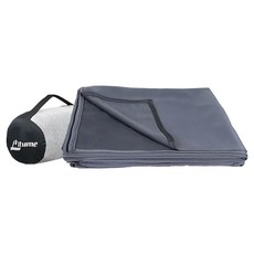 Litume 意都美 天鵝絨旅行毛毯 E650Y33, 深藍灰, 1條