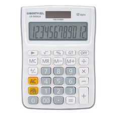 LIBERTY 利百代計算機 LB-5003CA 12位數 太陽能, 1個, 白色