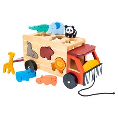 Mentari 野生動物配對手拉車, 形狀分類 玩具車, MT7301, 1組