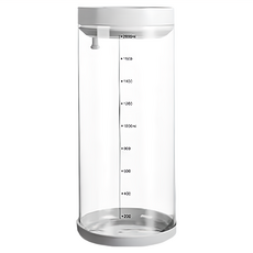 一鍵按壓玻璃密封罐, 矽膠圈蓋設計 滴水不漏, 輕薄堅固 高透光, 寬口徑清洗容易, 2L, 1個