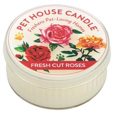 PET HOUSE 鮮採玫瑰室內除臭寵物香氛蠟燭，1.5oz, 無添加色素，可重複使用，連續使用時間長達12小時, 60g, 1罐