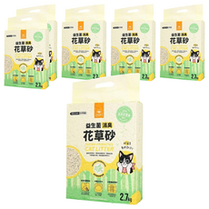 DOG CAT STAR 汪喵星球 益生菌消臭豆腐砂 條型, 遇水凝結 沖水即溶 五重除塵 減少粉塵, 迷迭花草香, 2.7kg, 6包