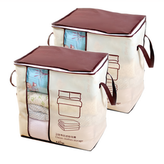 簡約韓風 無紡布透視棉被收納袋, 顏色隨機, 2個