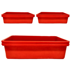 震嶸塑膠 600密林 置物籃 聚丙烯(P.P), 53 x 42.5 x 13cm, 紅色, 6個