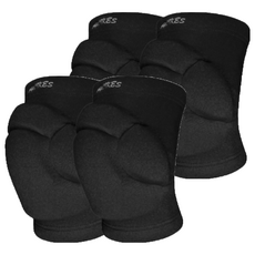 AOLIKES 奧力克斯 運動護膝, 加厚海綿墊護, 防撞防跪, 適用運動/舞蹈/跪地, 黑色, 2雙