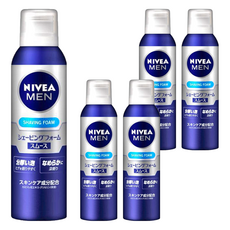 NIVEA 妮維雅 男士光滑剃鬚慕斯 深剃，肌膚護理成分配合, 195g, 5瓶