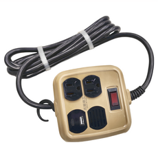 MAX STAR 太星電工 一開二插 PD20W 工業風延長線 3孔 15A, 2.7m, 沙棕色, 1個