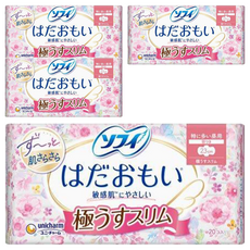 SOFY 蘇菲 日本原裝進口 敏感肌極輕薄衛生棉 日用量特多 護翼型, 23cm, 20片, 4包