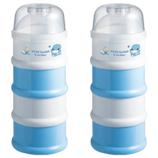 KU.KU Duckbill 酷咕鴨 四層奶粉罐, 單層容量:約可沖泡240ml, 藍色, 2個