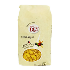 REY PASTA 義大利條紋手肘麵 義大利進口 口感Q彈 易吸附湯汁, 500g, 1包