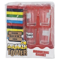 喝酒疊疊樂 Drunken Tower 大白盒 54塊積木, 彩色款, 1組