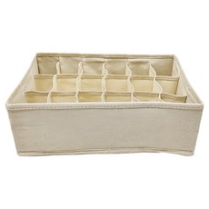 SHIMOYAMA 衣櫃抽屜用18小格分類收納布盒, 米色, 1個