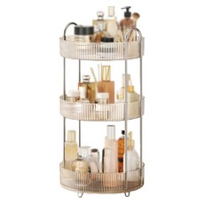 JAR嚴選 輕奢旋轉收納架 3層, 銀色, 1個