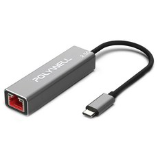 POLYWELL 寶利威爾 Type-C 2.5G 外接網卡 乙太網路卡 USB3.1 Type-C轉RJ45, PW15-T02-A012, 1個