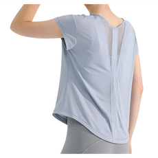 微孔透氣涼感科技運動罩衫 - 灰藍色 XL