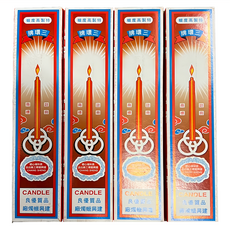 三花牌 3號紅蠟燭 Set 6支, 石蠟, 110g, 4盒