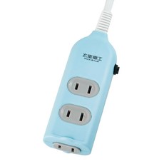 MAX STAR 太星電工 彩色安全三插座延長線, PC防火工程塑膠 美規過載保護器 安全平貼插頭 4N級無氧銅線 雙層構造電源線, 1個