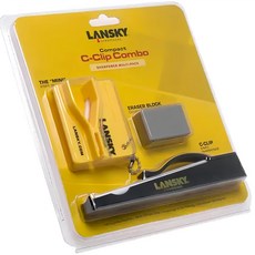 LANSKY 美國隨身攜帶型3合1打磨組 C-Clip磨刀器磨刀石, 黑色 + 黃色, 1組