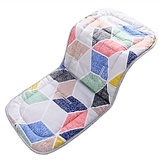 miracle baby 純棉透氣嬰兒推車墊 一般嬰兒推車皆可使用 舒適、保暖 可水洗機洗, 繽紛幾何, 1個