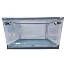 HOUDER 三開摺疊收納箱 738 超大 藍色/白透明片, 藍色 + 透明色, 1個