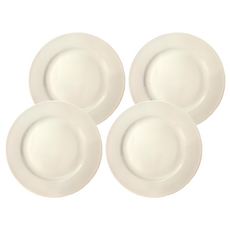 JUST HOME 新骨瓷7.5吋平盤, 白色, 4件組7.5吋平盤, 1組