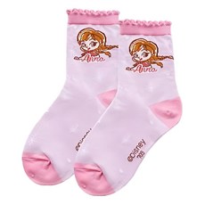 ONEDER 旺達棉品 兒童款 冰雪奇緣系列 童襪 迪士尼公主系列, 安娜, 19~21cm