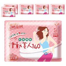 康乃馨 律動美人140 護墊 微香, 14cm, 38片, 6包