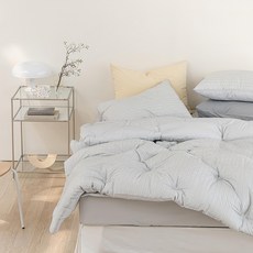 ALLERMAN 素色直線條薄被, 灰色