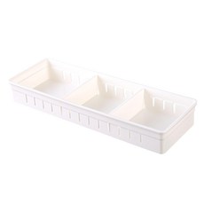 BangJiaShi 幫家適 分隔抽屜三格收納盒 大號, 白色, 4個, 10.5 x 33 x 4.5cm