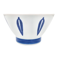 有田燒 藍繪4井系列碗, 藍繪葉紋, 1個