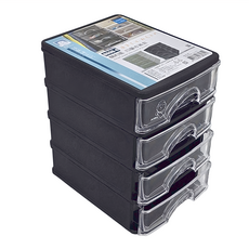 JUSKU 佳斯捷 簡約風收藏盒 16.5 x 13 x 19.5cm 476g, 黑色, 4層