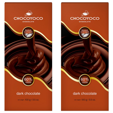 CHOCOYOCO 巧克優 60% 巧克力 100g 香醇濃郁、風味細緻圓滑, 2片