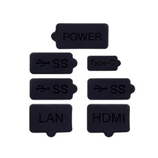 lotus PS5防塵組 光碟版/數位版通用 副廠 防塵塞組 保護PS5接口, 黑色 + 透明色, 1入