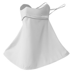 AREX SPORT 抗曬涼感纖維大面積護頸冰絲面罩 掛耳可調整 AS-3491, 銀白灰, 1個