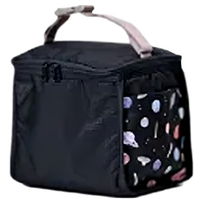 pugo 噗果 保溫保冷便當袋4.0 印花款 - 寶特瓶回收紗/環保無毒染劑 20cm x 15cm x 18cm 246g, 酷黑宇宙, 1個