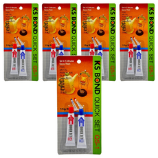 KS BOND QS-1 AB膠套裝，5分鐘快乾環氧樹脂，適用於金屬、瓷器、玻璃、石材, 5組