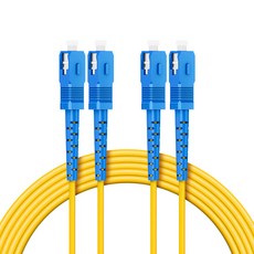 Neon 台灣霓虹 電信級SC-SC單模雙芯全雙工光纖跳線, 黃色, 1m, 1條