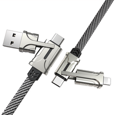 hoco 酷力魔方 S22 充電數據線, Type-C/Lightning, 1.2M, 灰白色, 1條