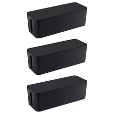 電源線收納盒 大 06黑色, 3個