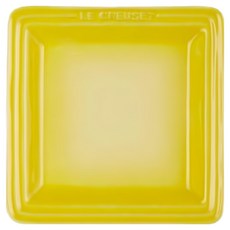 LE CREUSET 瓷器正方盤, 閃亮黃, 1個