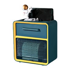 北歐風衛生紙置物盒 藍色 大號雙層 衛生棉收納 浴室置物架 免打孔, 1入