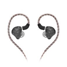 FIIO 飛傲 一圈一鐵雙單元CIEM可換線入耳式線控耳機 震撼低音 高解析音質 0.78mm雙針 高純度單晶銅線材 舒適繞耳配戴, FH1s, 黑色, 1個