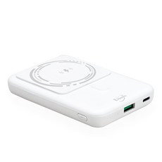 E-books 台灣製造 磁吸無線快充 + 雙輸出行動電源 USB Type-C, B84, 白色