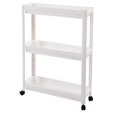 Craftsman In Storage 收納職人 日式簡約多功能多層夾縫置物架/收納推車, 3層, 白色