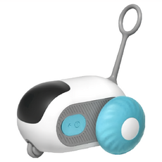 Skylife 逗貓寵物引力跑跑車 智能互動汽車玩具 帶紅外感應區域 可更換羽毛配件 可循環充電, 藍色, 1個