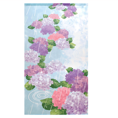 長門簾 繡球花和雨 日本製造 100%聚酯纖維, 150 x 85cm, 1條