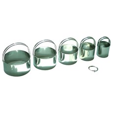 不鏽鋼圓形餅乾造型壓花模具 5件組, 單色, 1組