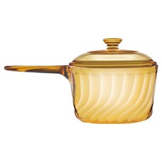 Corelle Brands 康寧餐具 Trianon 單柄晶炫透明鍋 1.5L, 18cm, 黃色, 1個