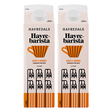 HAVREDALS 咖啡師燕麥奶 適合搭配咖啡豆 無糖分添加 不含乳糖, 1L, 2瓶