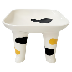 陶瓷腳腳碗 16x14x11cm, 三花貓, 1個